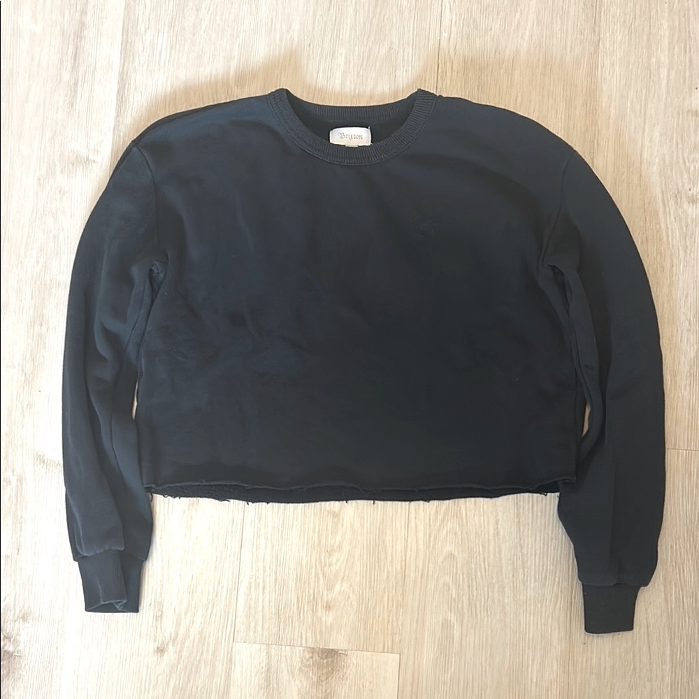 2/$20- Brixton Cropped Distressed Sweatshirt XS